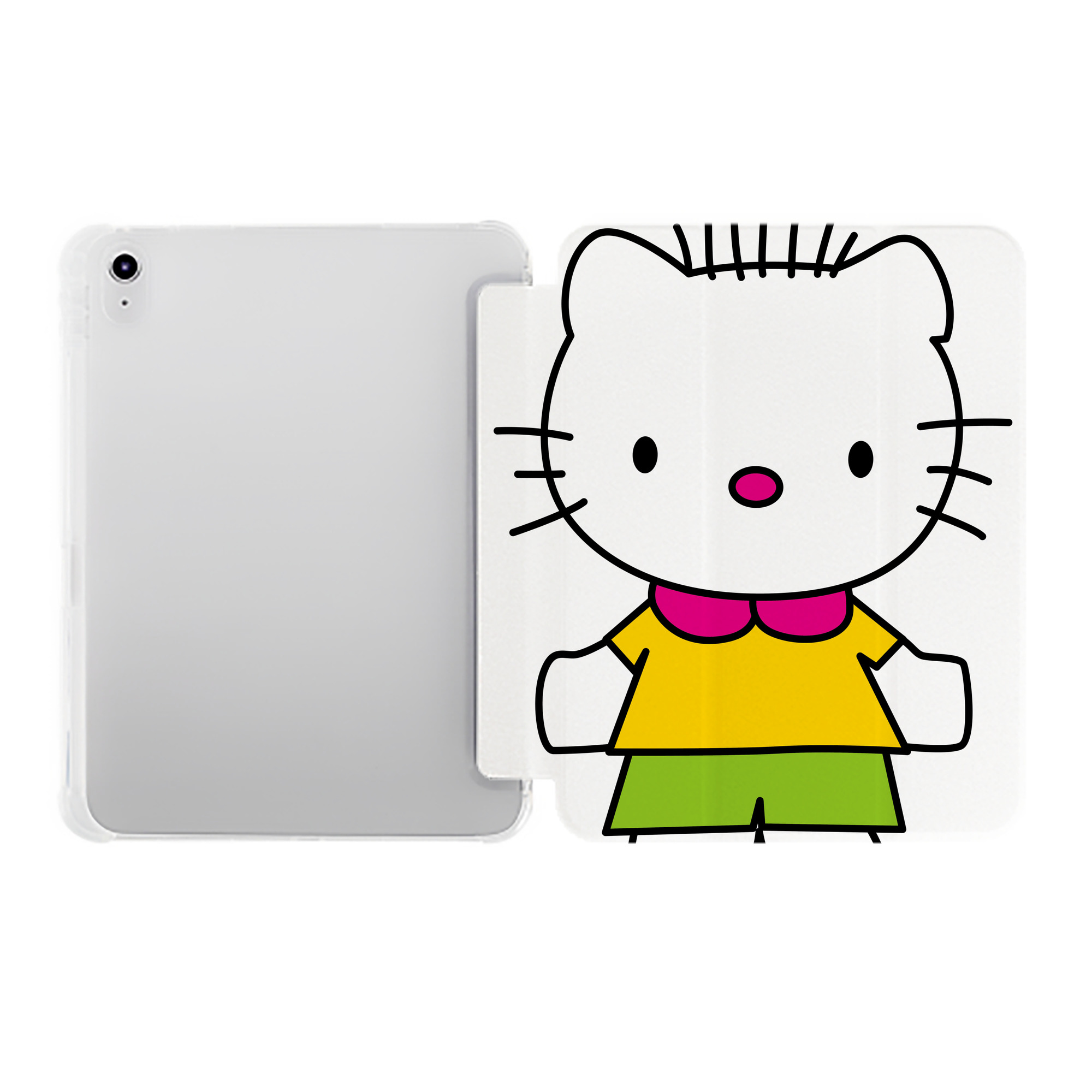 （画像用） Hello Kitty ハローキティ IPad ケース ペン収納付き 三つ折りスタンド PUレザー×シリコン 対応機種9.5/10.5/10.9インチ